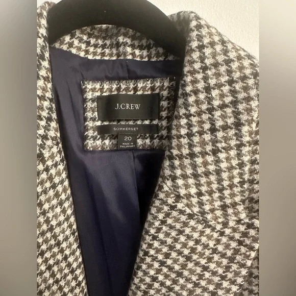 J. Crew Factory Brown Houndstooth Blazer - Picture 3 of 5